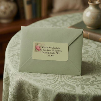 Sage Green, Rose and Lace Address Labels