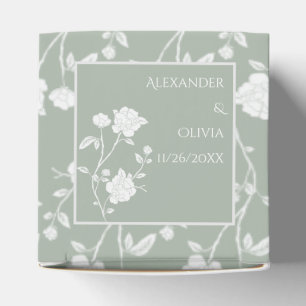 Sage Green Rose Wedding Favor Box