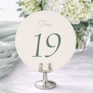 Sage Green Round Wedding Table Numbers 1–19