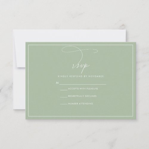 Sage Green RSVP Card