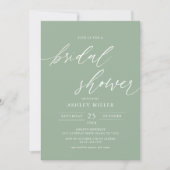 Sage Green Rustic Elegant Bridal Shower Invitation (Front)