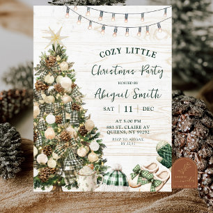 Sage Green Rustic Hygge Christmas Comfy and Cozy Invitation