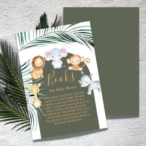 Sage Green Safari Theme Books For Baby Card