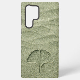 Sage Green Sand Ginkgo Leaf Zen Samsung Galaxy S22 Ultra Case