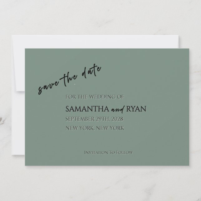 Sage Green Save the Date (Front)