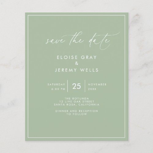 Sage Green Save the Date