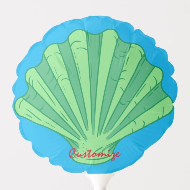 Sage Green Scallop Shell Thunder_Cove  Balloon (Front)