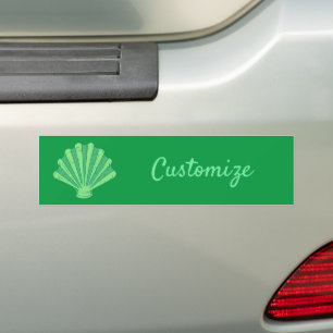 Sage Green Scallop Shell Thunder_Cove Bumper Sticker