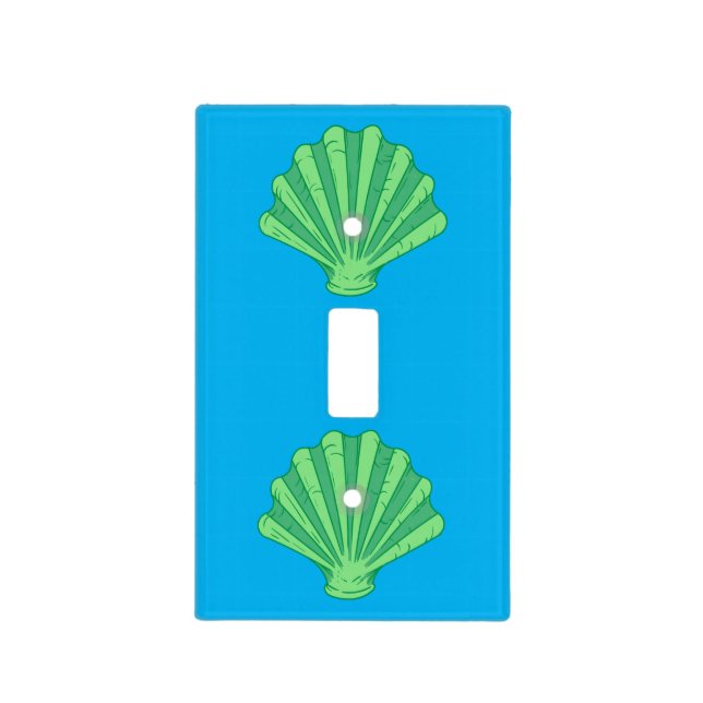 Sage Green Scallop Shell Thunder_Cove Light Switch Cover (Front)