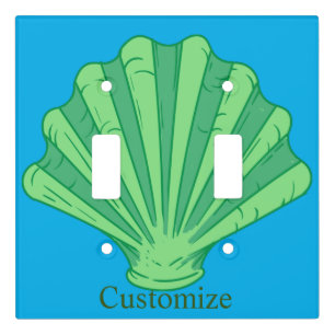 Sage Green Scallop Shell Thunder_Cove Light Switch Cover