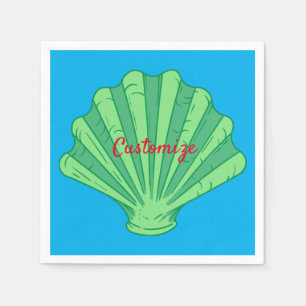 Sage Green Scallop Shell Thunder_Cove Napkins