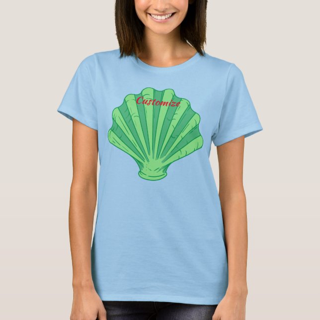 Sage Green Scallop Shell Thunder_Cove  T-Shirt (Front)