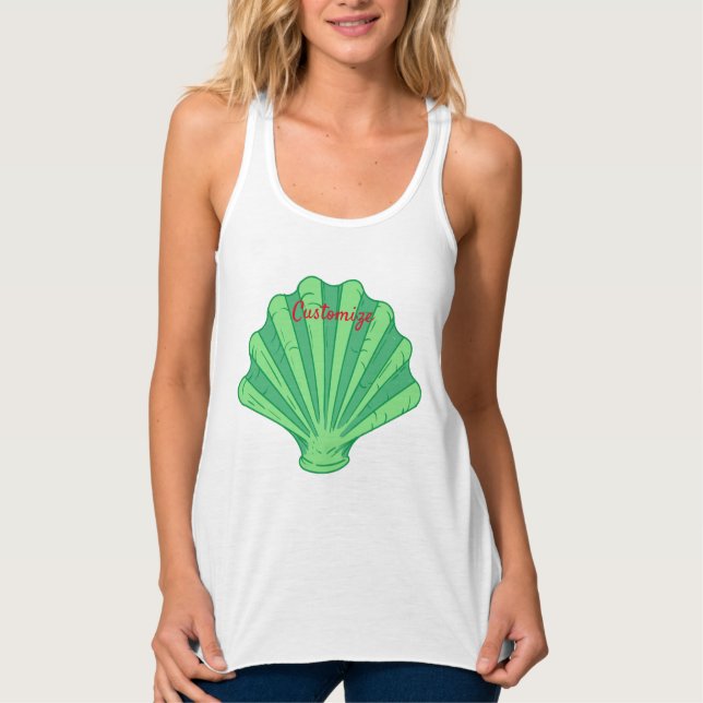Sage Green Scallop Shell Thunder_Cove  Tank Top (Front)