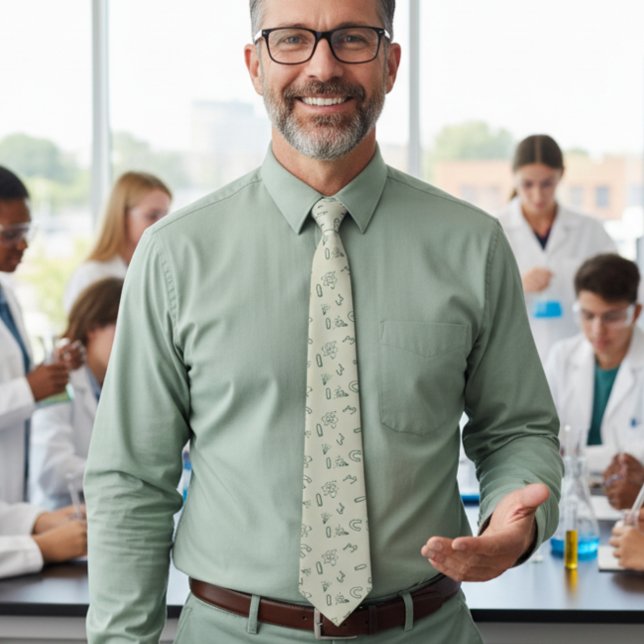 Sage green Science Teacher Profession Dad Tie (Creator Uploaded)