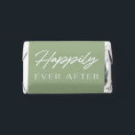 Sage Green Script Happily Ever After Wedding  Hershey's Miniatures<br><div class="desc">Modern Sage Green Script Happily Ever After Wedding Hershey's Miniatures. Sweet personalized personalized Hershey bars wedding favors for your wedding guests with "Happily Ever After" on the front and your names and wedding date on the back. Can also be a sweet favor at the engagement party.</div>