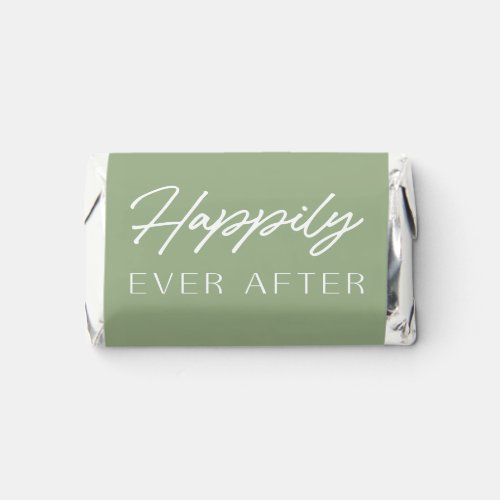 Sage Green Script Happily Ever After Wedding  Hersheys Miniatures
