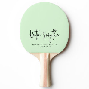 Sage Green Script Name  Ping Pong Paddle