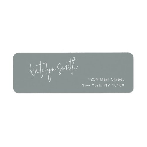 Sage Green Script Name Return Address Label