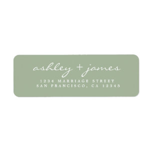 Sage Green Script Return Address Label
