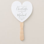 Sage Green Script Wedding Program Heart Hand Fan<br><div class="desc">This stylish wedding program can be personalised with your special wedding day information featuring chic modern typography. Designed by Thisisnotme©</div>