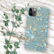 Sage Green Seafoam Teal Blue Floral Art Watercolor Iphone 11 Pro Max Case at Zazzle