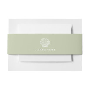 Sage Green Seashell Coastal Wedding Belly Band