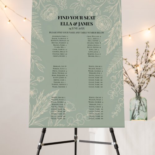 Sage Green Seating Chart Sign