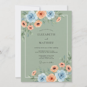 Sage Green Serene Spring Wedding Invitation
