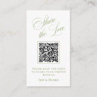 Sage Green Share the Love QR Code Sign