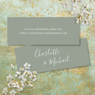 Sage Green Signature Wedding Website Cards