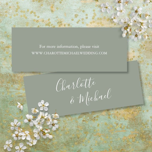 Sage Green Signature Wedding Website Cards (Sage Green Signature Wedding Website Cards)
