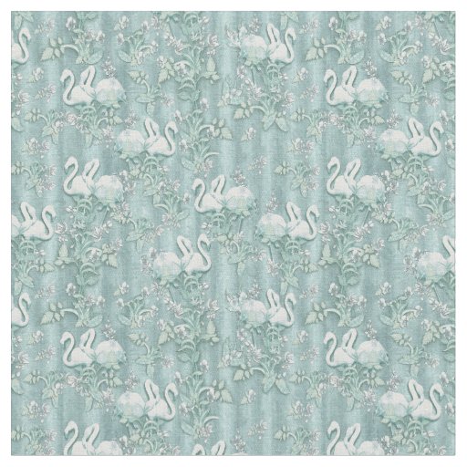 Sage Green Silk Drapes - Flamingos Fabric