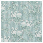 Sage Green Silk drapes &amp; Flamingos flowers Fabric
