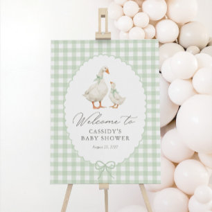 Sage Green Silly Goose Baby Shower Welcome Sign