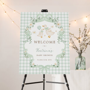 Sage Green Silly Goose Neutral Baby Shower Welcome Foam Board