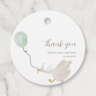 Sage Green Silly Goose Round Favor Tag