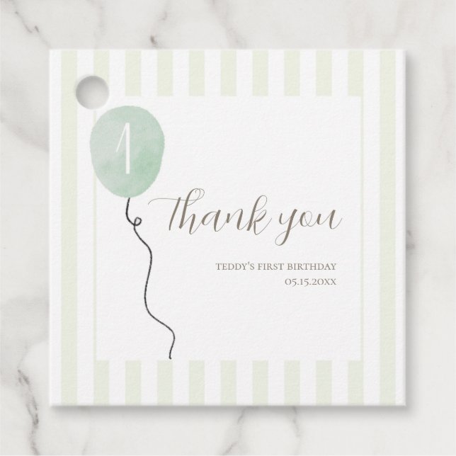 Sage Green Silly Goose Square Favor Tag (Front)