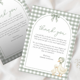 Sage Green Silly Goose Storybook Baby Shower Thank You Card