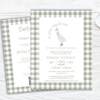 Sage Green Silly Little Goose Baby Shower QR Code 
