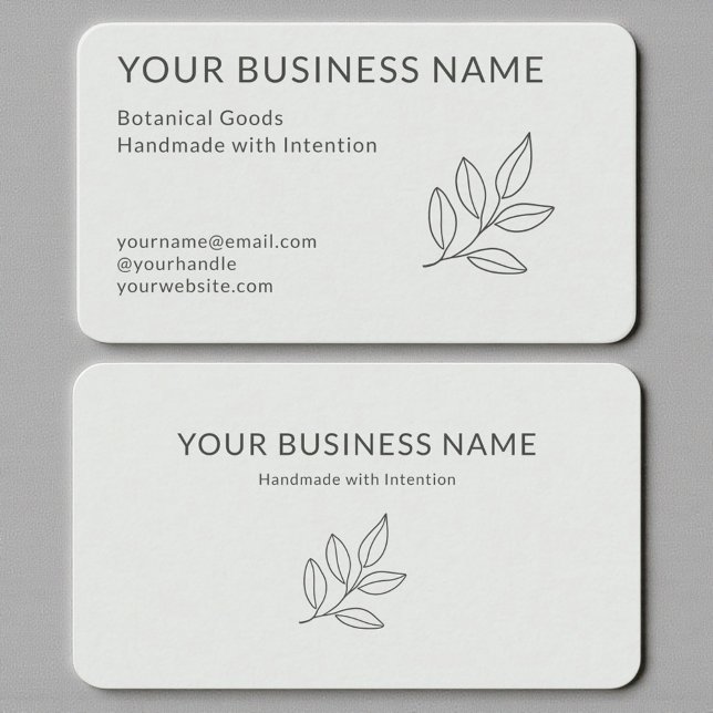  Sage Green Simple Botanical  Business Card (Creator Uploaded)