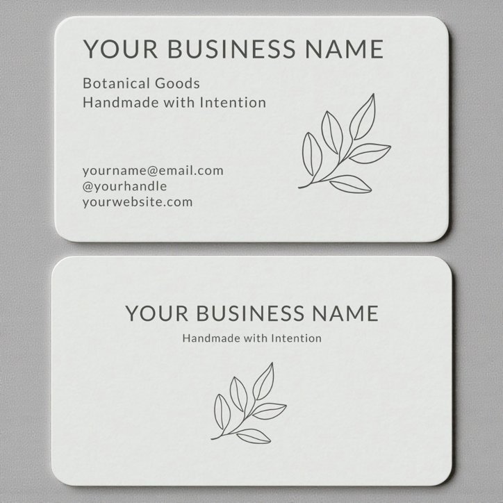 Sage Green Simple Botanical Business Card