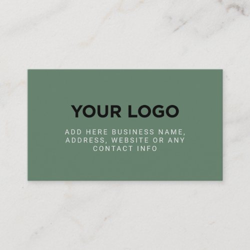 Sage Green  Simple Company Logo Business Card
