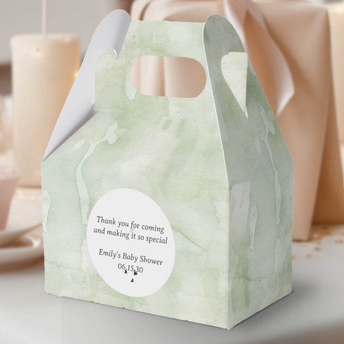 Sage Green Simple Delicate watercolor Pattern Favor Boxes