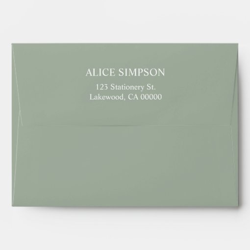 Sage Green Simple Elegant Envelope Zazzle