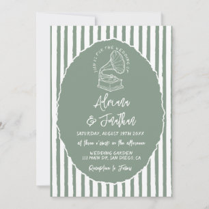 Sage Green Simple Hand Painted Wedding Invitation