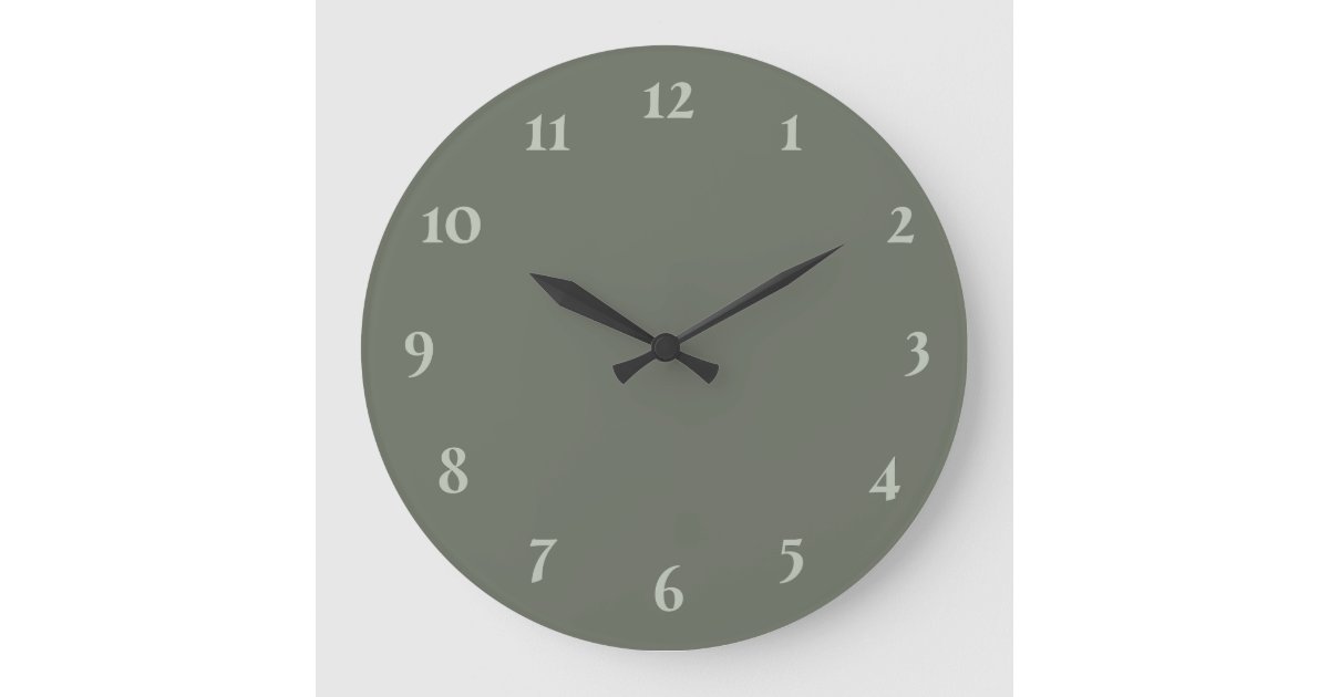 Sage Green Gradient Aura Round Clock