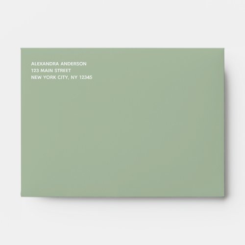 Sage Green Simple Minimalist Colored Envelope