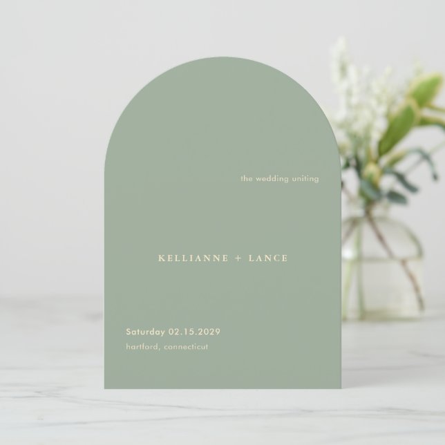 Sage Green Simple Modern Wedding Program (Standing Front)