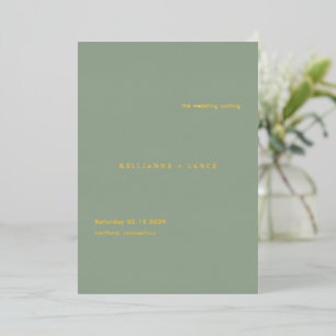 Sage Green Simple Modern Wedding Program