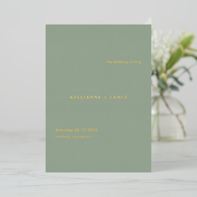 Sage Green Simple Modern Wedding Program (Standing Front)